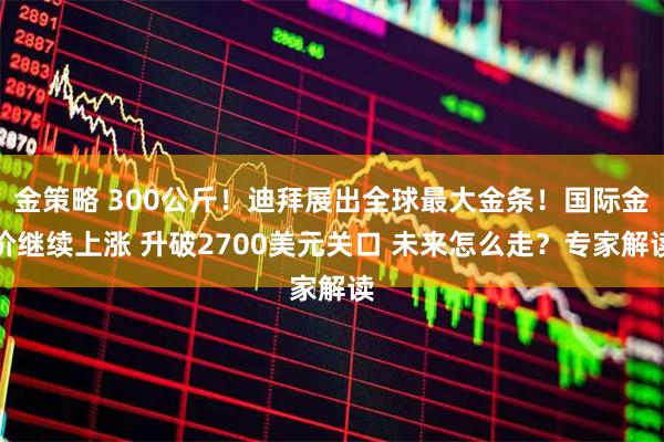 金策略 300公斤！迪拜展出全球最大金条！国际金价继续上涨 升破2700美元关口 未来怎么走？专家解读