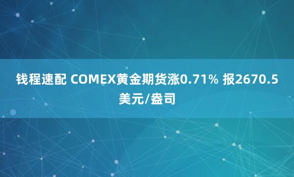 钱程速配 COMEX黄金期货涨0.71% 报2670.5美元/盎司
