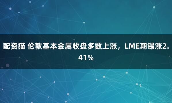 配资猫 伦敦基本金属收盘多数上涨，LME期锡涨2.41%